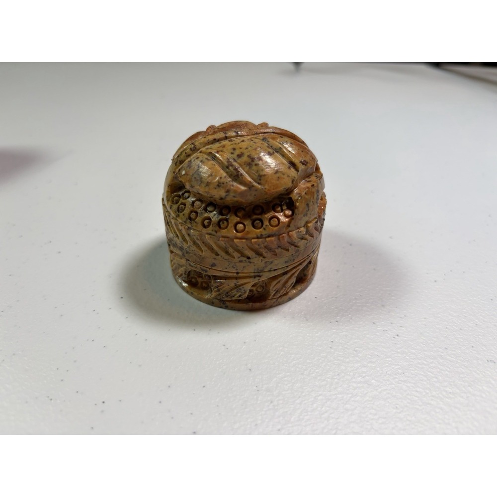 Poppy Trinket Box Hand Carved Soapstone